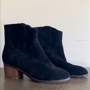 Designer black fur lined boots